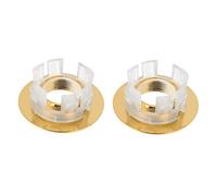 DECOMELODY 2Pcs Copper Sink Overflow Rings Bathroom Overflow Cover Accessories Easy Install Fast Drainage Replacement for Washbasin