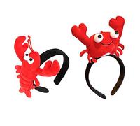 DECOMELODY 2Pcs Creative Crab and Lobster Headband Cartoon Hair Bands for Adults Party Accessories for Halloween Mardi Gras Cosplay and Holiday Celebrations