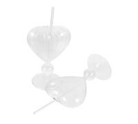 DECOMELODY 2pcs Creative Heart-Shaped Cocktail Glasses Reusable Wine Glasses for Bar Party Wedding Easter Romantic Beverage Cups with Vintage Style