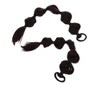DECOMELODY 2pcs Deep Brown Braided Ponytail Hair Extensions Polyester Bubble Boxing Braids for Women Long Hairpieces Natural Look for Daily Wear Parties Festivals