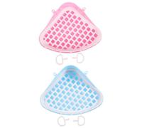 DECOMELODY 2Pcs Detachable Pet Litter Box for Small Animals Anti-leak Rabbit Training Toilet for Guinea Pig Hamster Chinchilla Puppy Easy Clean Indoor Potty Tray Blue Pink
