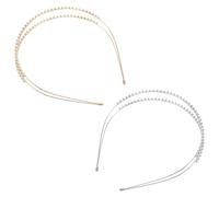 DECOMELODY 2pcs Double Layer Rhinestone Bridal Headbands Sparkly Wedding Hair Accessories for Brides Elegant Princess Crowns Comfortable Fit Design for Parties and Performances