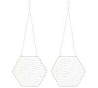 DECOMELODY 2pcs Earring Holder Organizer Jewelry Organizer Hexagon Iron Decorative Open Storage Lightweight Craftsmanship for People Who Love Jewelry Store Use