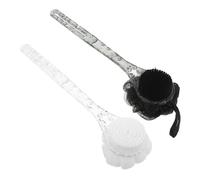 DECOMELODY 2pcs Exfoliating Bath Brushes with Long Handle Dual Side Loofah Back Scrubber for Shower Cracked Pattern Skin Care Body Scrub Brush for Men and Women Black and White