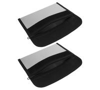 DECOMELODY 2pcs Fireproof Document Folder Bag with Zippered Closure Portable Safety Storage Pouch for Important Papers Cash Passports and Legal Files Travel Organizer