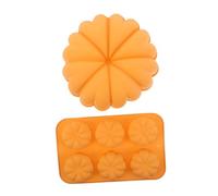 DECOMELODY 2pcs Flexible Pumpkin Silicone Baking Molds for Oven Use Harvest Festival Autumn Chocolate Cake Muffin Jelly Mousse Pan Reusable Small Baking Tool for Halloween DIY Desserts