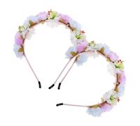 DECOMELODY 2pcs Floral Garland Headband Elegant Flower Crown Headpiece for Weddings Parties Halloween Versatile Hair Wreath for Renaissance Festivals Maternity Celebrations