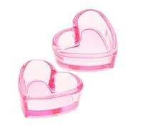 DECOMELODY 2pcs Glass Nail Dappen Dish Heart-shaped Nail Liquid Holder for Acrylic Art Transparent Cleaning Cup Multifunctional Washing Container for Salon Home Use