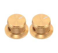 DECOMELODY 2PCS Golden Aluminum Volume Control Rotary Knobs Quiet Smooth Rotation Precise Positioning for Guitar Speaker Radio Potentiometer Replacement