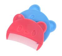 DECOMELODY 2pcs Hair Combs Fine Cradle Cap with Bear Shape Design for Gentle Scalp Massage and Detangling Portable Grooming Kit for Newborns Blue and Pink