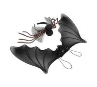 DECOMELODY 2Pcs Halloween Cosplay Devil Wings Set Black Mesh Bat Wings with Spiderweb Headband Comfortable Fit Costume Accessories for Adults for Parties Masquerades and Themed Events