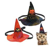 DECOMELODY 2Pcs Halloween Pet Hats Creative Black Pumpkin Orange Styles Comfortable Decorative Costume Accessories for Dogs and Cats Festive Pet Outfit for Halloween Parties Random Color