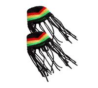 DECOMELODY 2pcs Handmade Crochet Pet Headgear for Cats Dogs Hamsters Breathable Braided Polyester Halloween Hat Party Costume Cap for Kittens Puppies