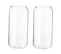 DECOMELODY 2pcs Heat-Resistant Clear Glass Mug Can Shaped Cups for Coffee Tea Cocktails Suitable for Hot and Cold Drinks Easy to Clean and Reusable