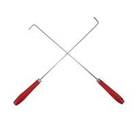 DECOMELODY 2pcs Heavy Duty Fire Poker with Heat Resistant Wooden Handles Stainless Steel Campfire Sticks for Indoor Fireplaces Outdoor Fire Pits Wood Stoves and Bonfire Log Turning Tools