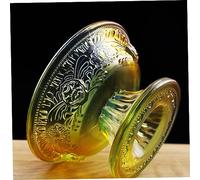 DECOMELODY 2Pcs High Grade Glass Temple Water Cup Set with Auspicious Patterns Delicate Household Offering Bowls for Feng Shui Zen Room Home Decor and Buddhist Worship Gift