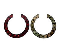 DECOMELODY 2pcs Inlay Rosette Sticker for Acoustic Guitar Soundhole Decoration Self-adhesive Round Guitar Replacement Parts with Intricate Rose Design Fit for Classical and Electric Models