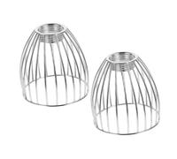 DECOMELODY 2pcs Iron Drum Lamp Shade Cage Vintage Industrial Metal Pendant Light Cover for Bulbs Artistic Birdcage Design for Bedroom Dining Room Hanging Fixtures