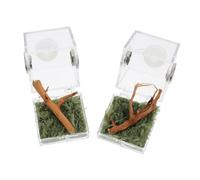 DECOMELODY 2PCS Jumping Spider Habitat Box Small Ecological Breeding Carrier Enclosure Ventilation for Spider Care and Insect Breeding