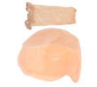 DECOMELODY 2pcs Latex Bald Cap Set for Adults with Thick Scalp and Mesh Net, Cosplay Bald Head Cover for Makeup, Party Accessory and Costume Headwear