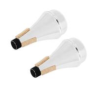 DECOMELODY 2pcs Lightweight Trumpet Practice Mutes for Beginners and Students Portable Abs Silent Mute Silver Compact Design for Quiet Home Practice and Noise Reduction