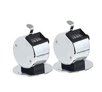 DECOMELODY 2Pcs Mechanical Hand Tally Counters with Display Metal Clicker Counters Manual Counting Tools for Sports Events and Crowd Tracking Silver