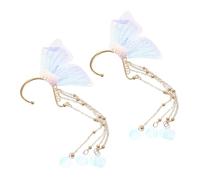 DECOMELODY 2pcs Mermaid Ear Cuff Butterfly Fairy Wings Dangle Drop Earrings for Boys and Girls Mermaid Costume Accessories
