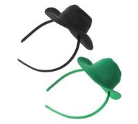 DECOMELODY 2Pcs Mini Cowboy Hat Headbands for Western Theme Hair Accessories Eye Catching Festival Partyband for Teens for Carnivals Halloween and Everyday Fashion
