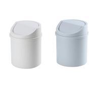 DECOMELODY 2pcs Mini Desktop Trash Bins with Flip Covers Compact Rubbish Barrels for Bedroom Kitchen Office Living Portable Garbage Organizers for Tissue Wastepaper Crumbs Storage