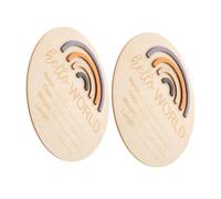DECOMELODY 2pcs Monthly Wooden Signs Lightweight Announcement Boards for Newborn Name Date Weight Recording Photo Props