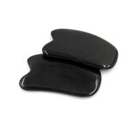 DECOMELODY 2pcs Natural Black Buffalo Horn Gua Sha Scraping Massage Plates for Chinese Traditional Acupuncture Therapy Smooth Skin Care Boards for Face Relief and Hydration