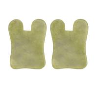 DECOMELODY 2Pcs Natural Jade Gua Sha Board Facial Massager Smooth Edge Face Scraping Tool for Skin Care Therapy