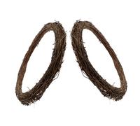 DECOMELODY 2pcs Natural Rattan Grapevine Wreath Rings Rustic Vine Branch Hoops for DIY Crafting Christmas Holiday Seasonal Decoration Floral Arrangement Base