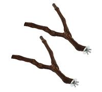 DECOMELODY 2pcs Natural Wood Bird Perch Stand for Parrots and Caged Birds Durable Wood Rods for Climbing Chewing Nail Grinding and Resting Safe Cage to Boredom and Increase Activity
