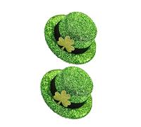 DECOMELODY 2pcs Patrick's Day Decorative Hairpins Bowler Hat Design Hair Accessories for Festivals and Parties Comfortable Wear Smooth Surface for Easy Styling