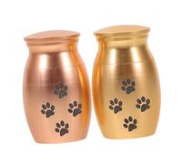 DECOMELODY 2pcs Pet Urn Pet Losses Urn Ashes Keepsake Dog Casket for Ashes Dog Memorial Funerary for Cats Metal