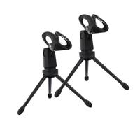 DECOMELODY 2Pcs Plastic Mic Holder Tripod Stand Stable Non-slip Microphone Bracket for Home Broadcast Live Streaming Recording Conference Lectures