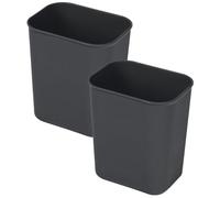 DECOMELODY 2pcs Plastic Rectangle Trash Can with Open Top for Home Office Hotel Bedroom Kitchen Waste Storage Bin and Practical Rubbish Bucket