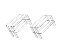 DECOMELODY 2pcs Plastic Refrigerator Storage Rack with Smooth Surface, Multi-layer Fridge Organiser Shelf for Kitchen and Tabletop Use