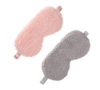 DECOMELODY 2PCS Plush Silk Eye Mask Blackout Sleep Mask Soft Comfortable Lovely Eye Cover for Stress Relief and Light Blocking for Travel and Rest