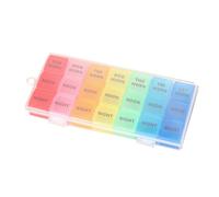 DECOMELODY 2pcs Portable Colorful Pill Box with Compartments Medication Organizer Case for Daily Pills Storage Lightweight Container Suitable for Travel and Seniors