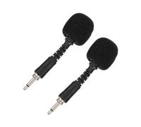 DECOMELODY 2pcs Portable Noise Reduction Recording Microphone Threaded Connector for Live Streaming and Mobile Phones, Mini Black Inline Voice Microphones Compatible Computer