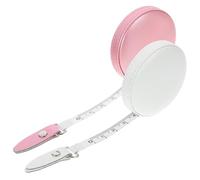 DECOMELODY 2pcs Portable Retractable PU Leather Measuring Tapes for Body Measurement Soft Accurate Mini Tape Measure for Waist Chest Travel and Home Use Pink and White