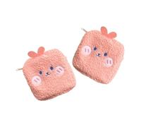 DECOMELODY 2PCS Portable Sanitary Napkin Bags Cartoon Tampon Storage Pouches for Women Lovely Pink Rabbit Mini Menstrual Pad Holders and Stylish