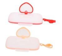 DECOMELODY 2pcs Portable Wipes Dispenser Box with Lanyards for Stroller Crib and Diaper Bag Hanging Lightweight Travel Wipe Holder with Wide Opening for Easy One-Handed Access