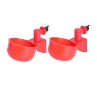 DECOMELODY 2Pcs Poultry Drinking Bowls for Chickens and Ducks Red Water Dispensers Lightweight Portable Safe Material Easy to Install and Poultry Waterers