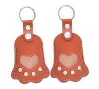 DECOMELODY 2pcs PU Leather Pet Hair Souvenir Keychain Paw-shaped Pendant for Dog Cat Memorial Lightweight and Handcrafted Keepsake Charm for Pet Owners Gift for Remembering Beloved