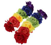 DECOMELODY 2pcs Rainbow Color Rose Flower Headband Elegant Halloween Cosplay Hair Accessory for Women Party Costume