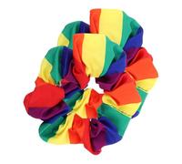 DECOMELODY 2pcs Rainbow Hair Scrunchies Lightweight Striped Satin Ponytail Holders Non Tight Elastic Hair Bands for Women Lgbtq Pride Accessories Party Parade