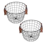 DECOMELODY 2pcs Rustic Iron Firewood Organizer Basket Weather-resistant Metal Log Carrier for Indoor Fireplace and Outdoor Hearth Vintage Country Style Wood Storage Bin for Farmhouse and